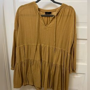 Vici Long Sleeve Tunic - Mustard Yellow, Size Small